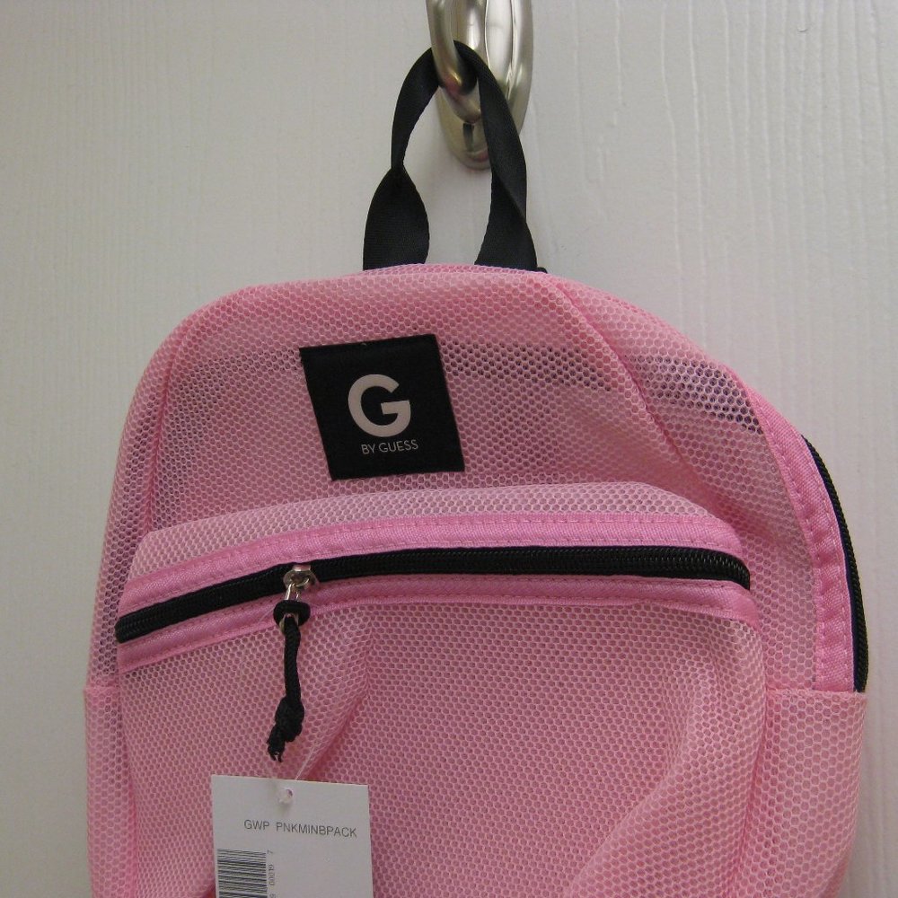 NWT Guess logo pink mini backpack mesh purse bag - Picture 2 of 11